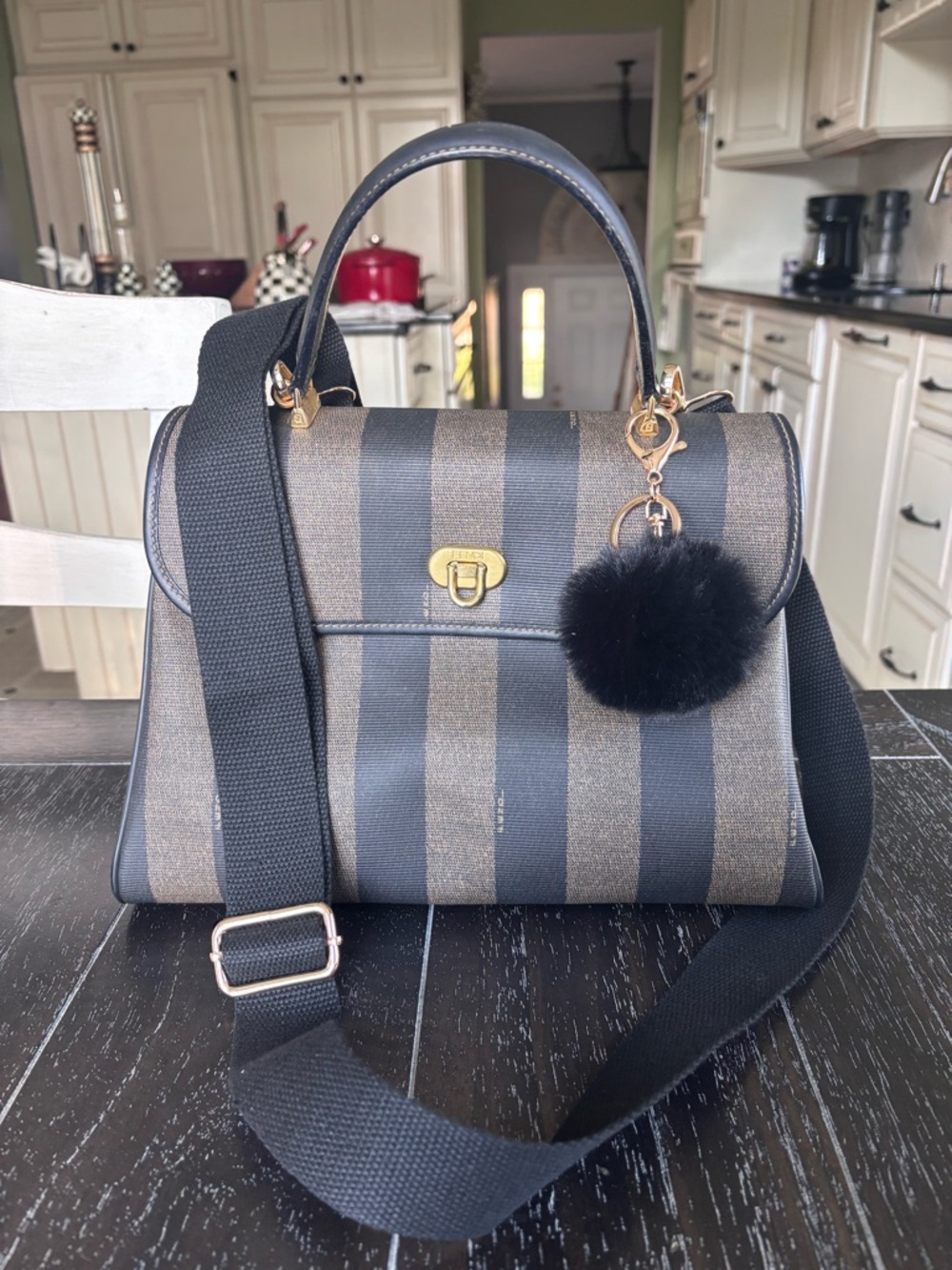 Fendi Pequin top handle bag
